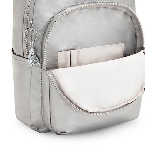 Kipling Seoul Small Metallic Tablet Hátizsák Titán | HU 1611NW